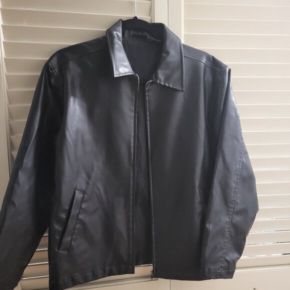 Penmans Black Vegan Leather Jacket Unisex Small - Picture 2 of 4